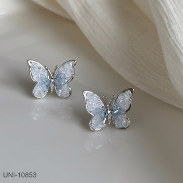 Crystal Butterfly Silver - Earring Style 2