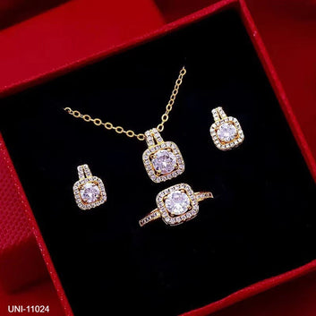 Square Diamond Gold - Jewelry Set