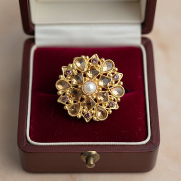 Luxury Gold Rose Flower Diamonds - Ring Style 1