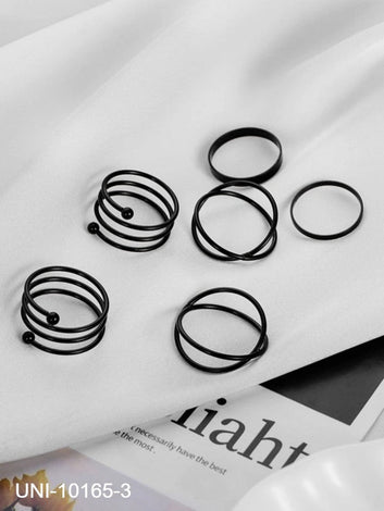 Black Foil - Ring Set Of 6