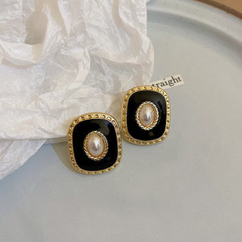 Black & Gold Frame - Earring