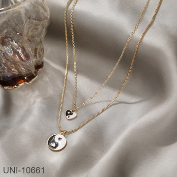 Yin & Yang Black - Necklace Set Of 2