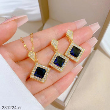 Luxury Diamond Navy Blue - Jewelry Set