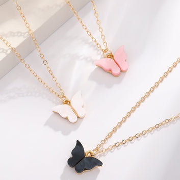 Pink Butterfly Pearl Gold - Jewelry Set