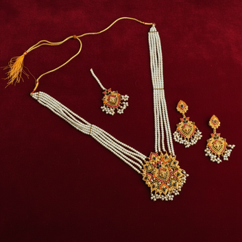 White Pearls & Luxury Mala - Jewelry Set Style 6