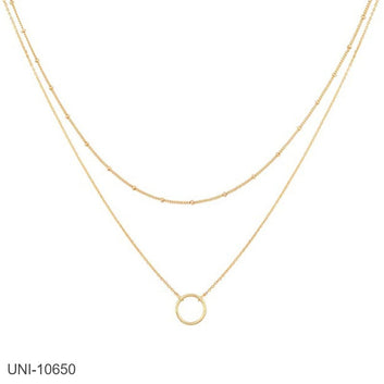 Gold Circle Double Layer - Necklace