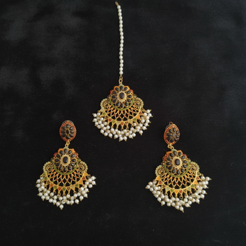Luxury Pearls & Black Diamonds Gold - Jewelry Set