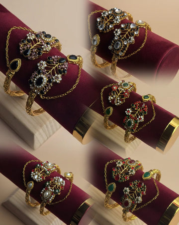 Luxury Diamonds Gold - Bangle Set Of 2
