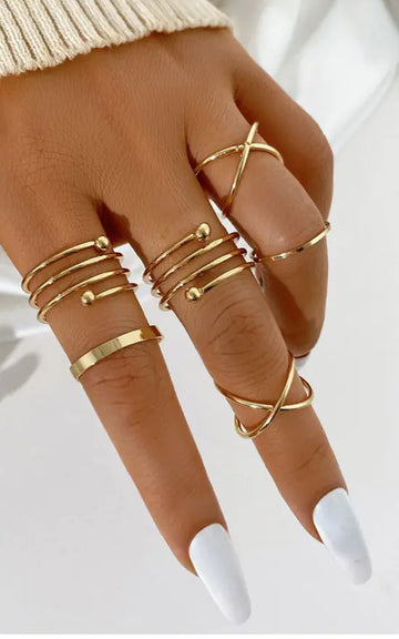 Gold Foil - Ring Set Of 6