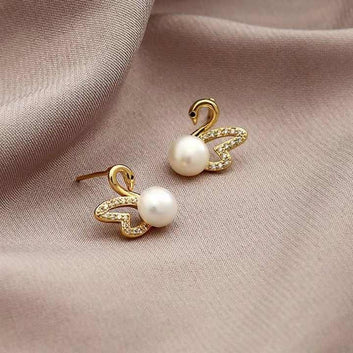 Pearly Swan Gold - Earring