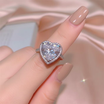 Crystal Heart Diamond Silver - Ring