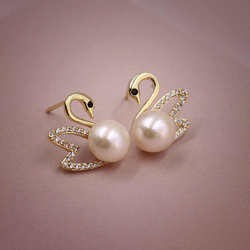 Pearly Swan Gold - Earring