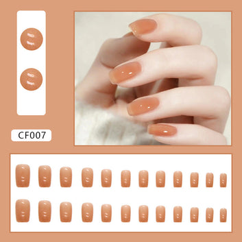 Orange Jelly - Press On Nail Set Of 24 - Free 24 Pcs Sticker Sheet Included