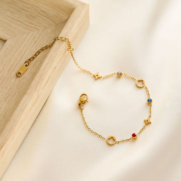 Premium Silver Series Multi Diamonds - Anklet