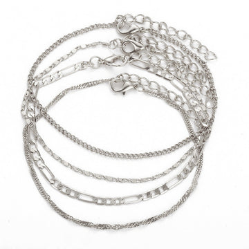 Silver Layer - Anklet Set of 4