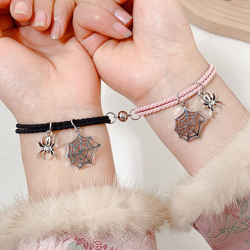Spider Charms Black & Pink Magnetic - Bracelet Set