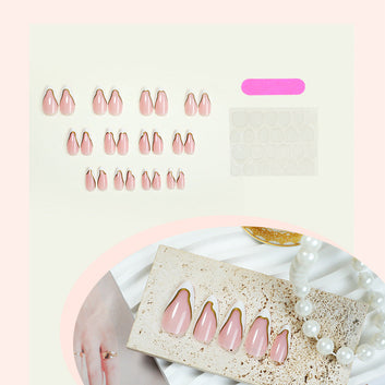 Marbled Foiled - Press On Nail Set Of 24 - Free Nail Kit Included
