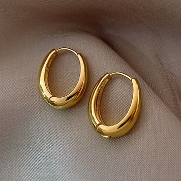 Oval Shape Gold - Earring