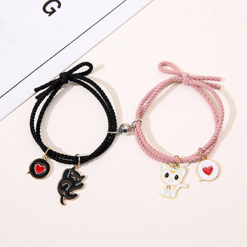 Cute Cat Black & Pink - Bracelet Set