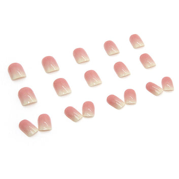 Pastel Pink - Press On Nail Set Of 24 - Free 24 Pcs Sticker Sheet Included