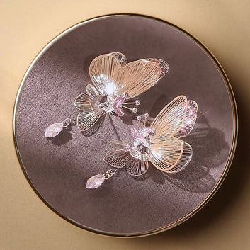 Diamond & Silver Butterfly - Earring
