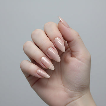 Glittery Shiny - Press On Nail Set Of 24 - Free 24 Pcs Sticker Sheet Included