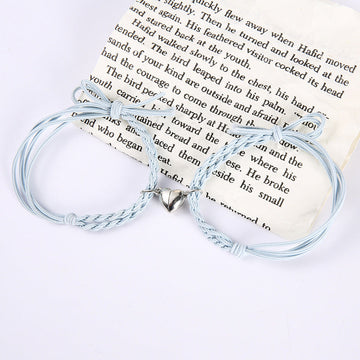 Blue Magnetic Heart - Bracelet Set