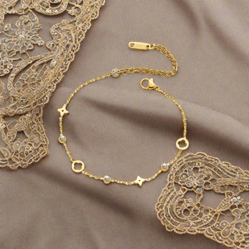Premium Silver Series Crystal Diamonds - Anklet