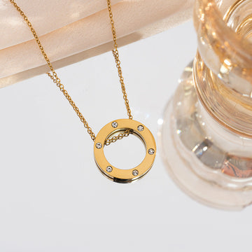 Diamond Round Gold - Necklace