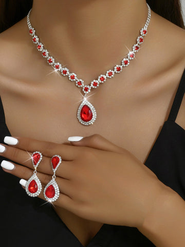 Red Luxury Diamonds - Jewelry Set