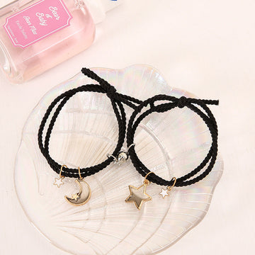 Moon & Star Black Magnetic - Bracelet Set