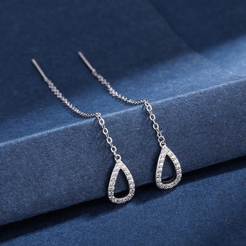 Dangling Blingy Drop Silver - Earring