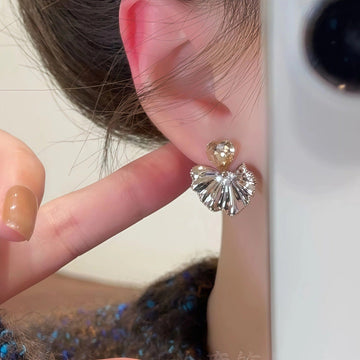 Gold Heart & Silver Shiny - Earring