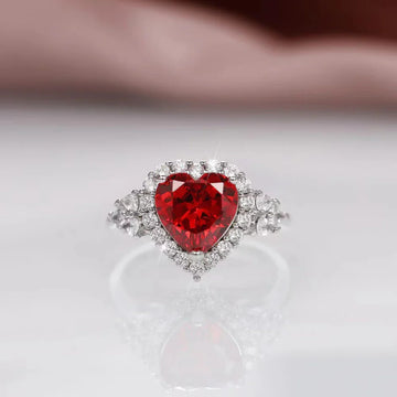 Heart Red Maroon Dimond - Ring