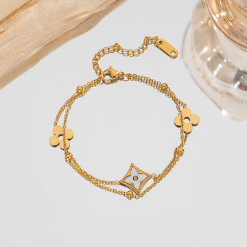 Flower Gold Layered - Bracelet Style 1