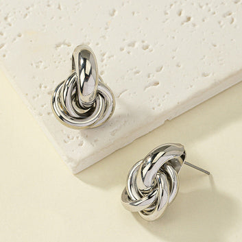 Geometric Twisted Silver - Earring