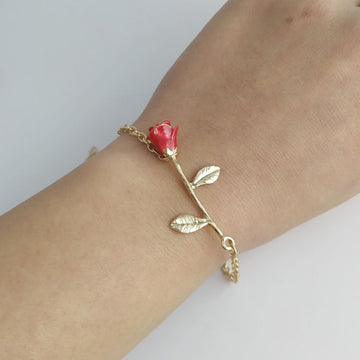 Gold Rose Flower - Bracelet