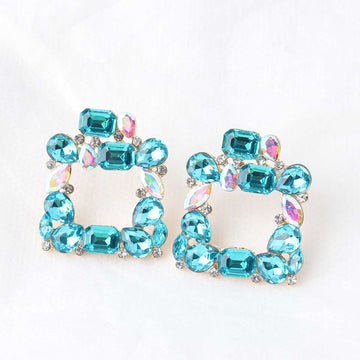 Square Glass Multi Dimond - Earring Style 11