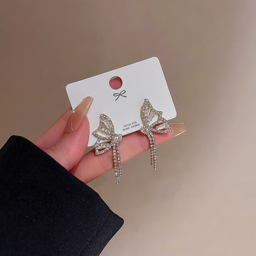 Silver Charming Butterfly - Earring