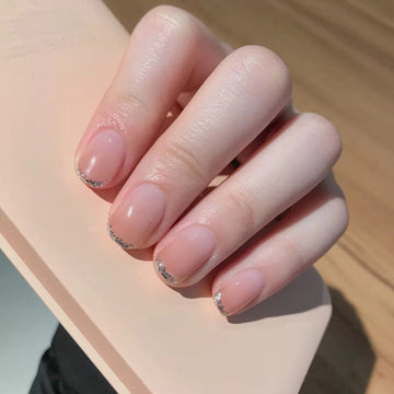 Sparkle Rose Pink - Press On Nail Set Of 24 - Free 24 Pcs Sticker Sheet Included