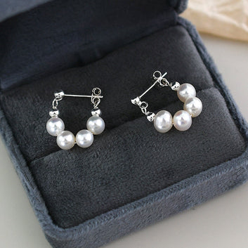 Pearl & Foiled Silver - Earring