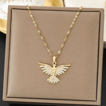 Phoenix Bird Diamonds Gold - Necklace