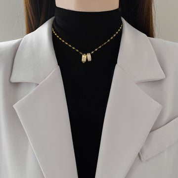 Double Ring Diamond Gold - Necklace