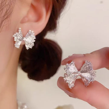 SIlver Foil Flake Diamonds - Earring