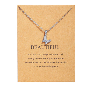Silver Beautiful Butterfly - Necklace