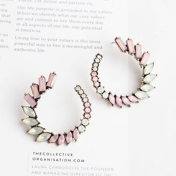 Pastel Diamonds Flower - Earring Style 3