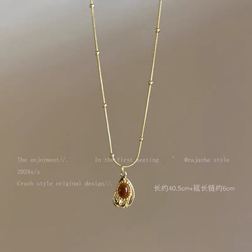 Natural Stone & Gold - Necklace Style 2