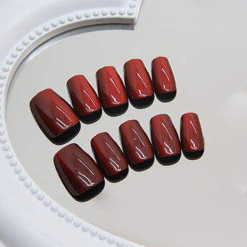 Cherry Red - Press On Nail Set Of 30 - Free 24 Pcs Sticker Sheet Included