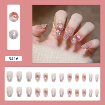 Fantasy Sparke & Clouds - Press On Nail Set Of 24 - Free 24 Pcs Sticker Sheet Included