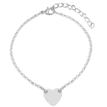 Silver Heart - Anklet